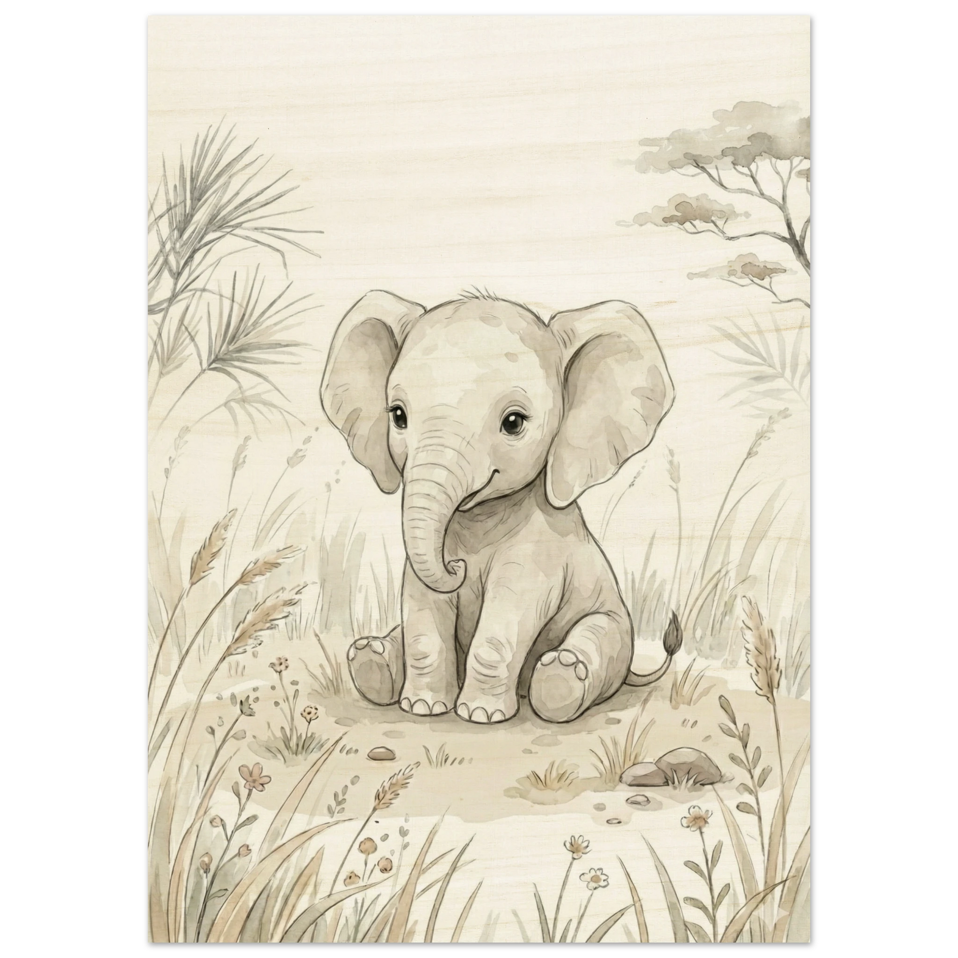 3er Set Poster "Safari-Freunde" – Löwe, Elefant & Giraffe